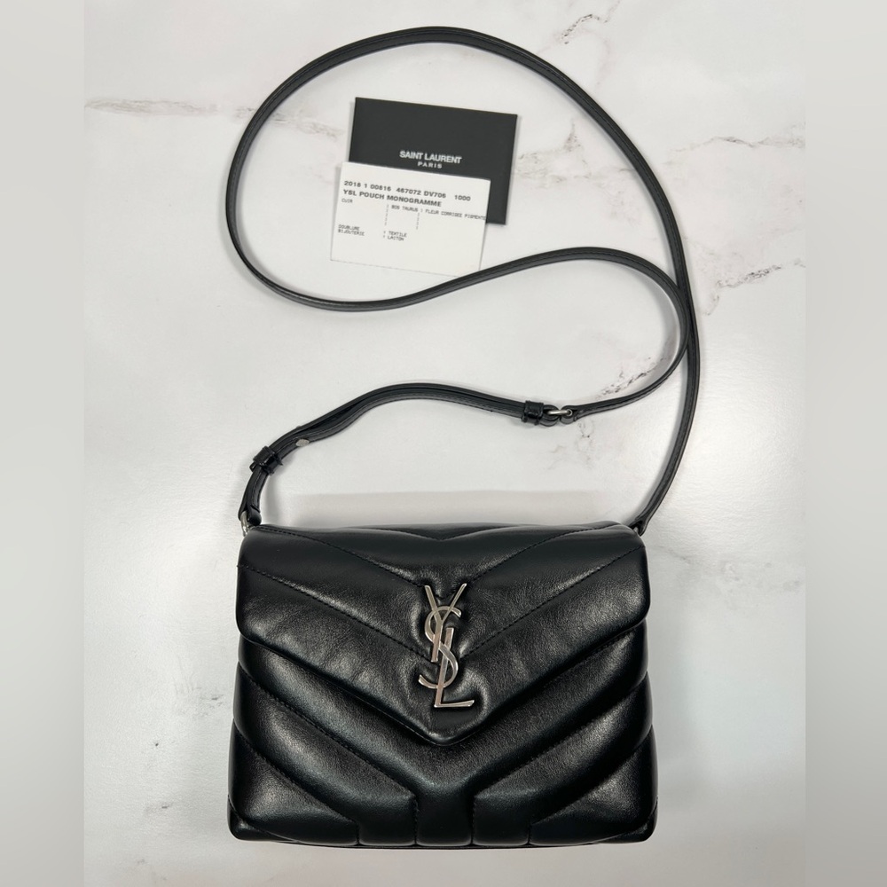 YSL Yves Saint Laurent Toy Lou Lou Loulou Quilted Leather Crossbody Bag Purse